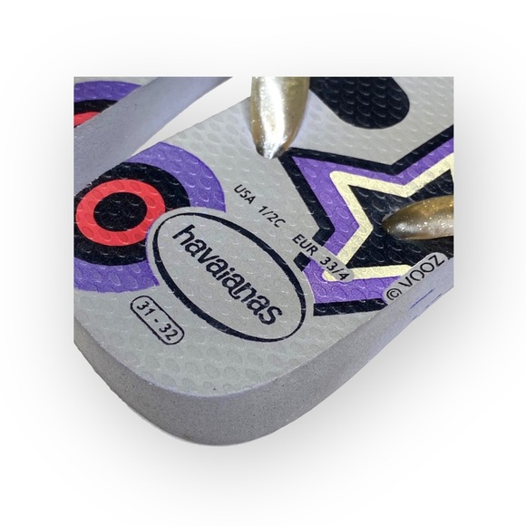Havaianas x VOOZ ☼ Thong Flip Flop Sandals ☼ Decorative Crystalized Studs ☼ Grey - Picture 13 of 16